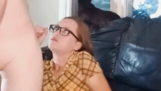 Massive Cumshot Facial on a Horny Brunette MILF