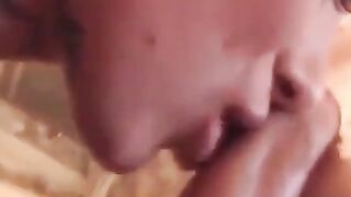 Tattooed Amateur Gives Lucky Man Intense Webcam Blowjob