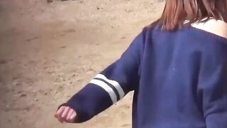 Voyeur trails Japanese vixens to film their outdoor streams