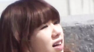 Seductive Japanese gals caught going topless in public