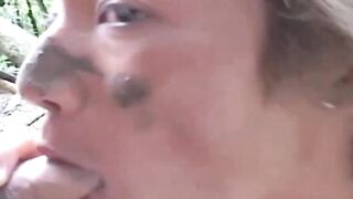 Lusty Japanese gays suck cock outdoors wildly