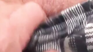 Mature amateur gets hands on play before stroking cock