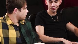 Omar Zayden fucks Jayden Marcos in the theater while his girl is out