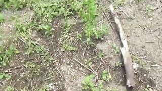 Distressed Japanese lady caught in camera urinating outdoors