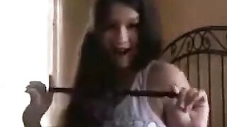 Pregnant Babe Plays with Sex Toy