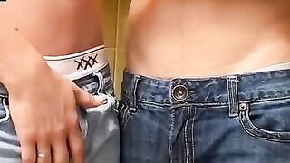 Bottom swallows jocks load after undie blowjob