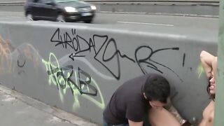 Barefoot Small Tits Jacqueline Fully Nude Bound For Public Sex On The Street Gangbang