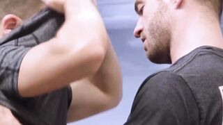 Tom Bentley buries his dick inside FTM Luke Hudsons wet slit