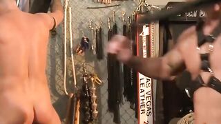 MuscleJockBound.com - Brock Armstrong's floggers ready for Blake's bare ass