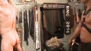 MuscleJockBound.com - Brock Armstrong's floggers ready for Blake's bare ass