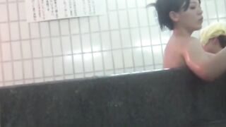 These women rinse and urinate near hidden peeping lens