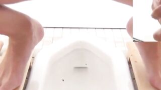 These women rinse and urinate near hidden peeping lens
