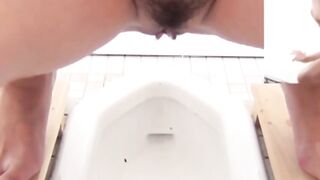 These women rinse and urinate near hidden peeping lens