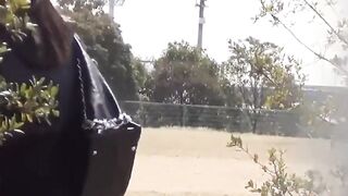 Horny watcher feeds kink watching Asian ladies urinate