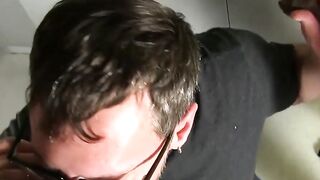 Mature Guy Criss craves twin huge cocks to fill his throat