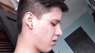 Lorenzo's long dong is soaked by my slimy saliva