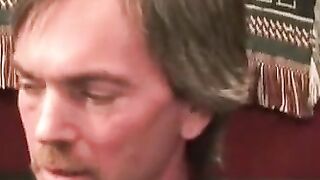 Hairy guy wanks and cums nude after his interview