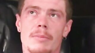 Rough stud jerks off solo and cums all over himself