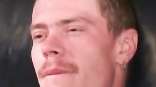 Rough stud jerks off solo and cums all over himself