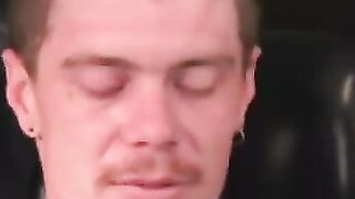 Rough stud jerks off solo and cums all over himself