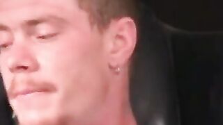 Rough stud jerks off solo and cums all over himself