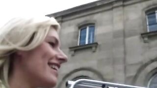 German Amateur Blonde's First User Date Blowjob