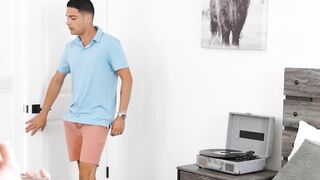 Redhead Scarlet Skies uses her pussy to experiment with her stepbros dick