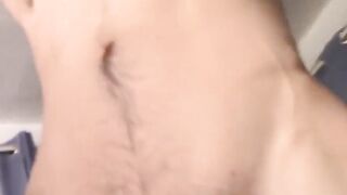Four straight guys jerk hairy shafts together