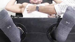 Young jock tied and tickle tormented by his strict dom