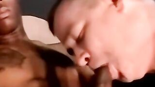 Black straighties BBC sucked by chubby cum addict
