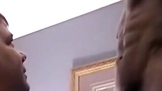 Handsome amateur throated by skilled black homos mouth