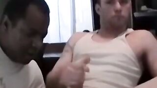Straight amateur strokes hard dick till creamy climax