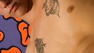 Cain makes a sticky mess in his undies while jerking off