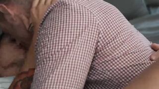 Latino twink takes massive cock from dominant mature gay