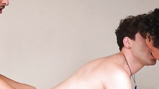 Enrique Mudu feeds his meat to Joe Dave and Vic Twink