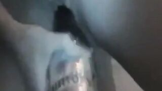 Asian Girl Uses a Bottle to Masturbate Hoe 2