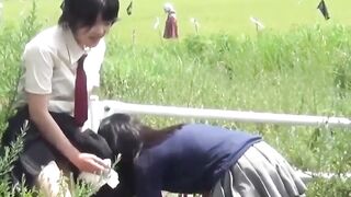 Peepers lens views duo of Asian women blasting their streams