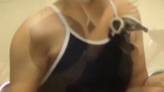 Voyeur cam snares babes swapping class wear for swim gear