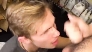 Blonde Darron Bluu takes big dick and hot milky load
