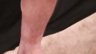 Gay hunk flaunts body and big cock while stroking