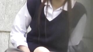 Voyeur captures every second of her pussy poking until she pees