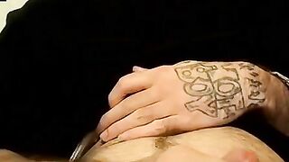 Straight  thug strokes small cock while using fleshlight