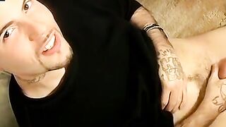 Straight  thug strokes small cock while using fleshlight