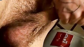 Straight  thug strokes small cock while using fleshlight