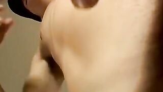 Mean straight thug jerks alone till jizz flies out
