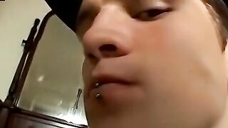 Mean straight thug jerks alone till jizz flies out
