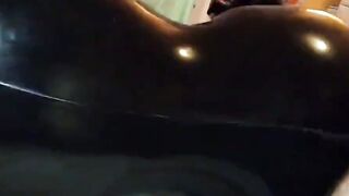 Fucking My Curvy Girl in a Black Latex Catsuit, Doggy Style