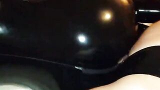 Fucking My Curvy Girl in a Black Latex Catsuit, Doggy Style