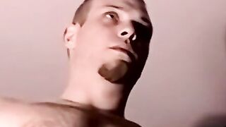 Solo straight amateur jerks dick till cumming joy