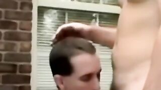 Amateur covered in facial after blowjob cum marathon